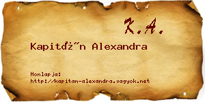 Kapitán Alexandra névjegykártya