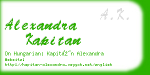 alexandra kapitan business card